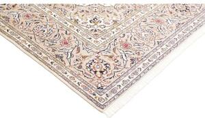 Tappeto Kashan Medaglione Floreale Avorio Grigio 195x293 Cm