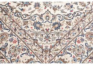 Tappeto Kashan Medaglione Floreale Avorio Blu 200x293 Cm