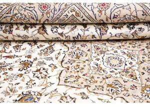 Tappeto Kashan Medaglione Floreale Avorio Grigio 195x293 Cm