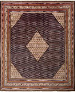 Tappeto Sarough Stilizzato Blu Scuro Avorio 285x340 Cm
