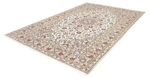 Tappeto Kashan Medaglione Floreale Avorio Blu Scuro 202x298 Cm