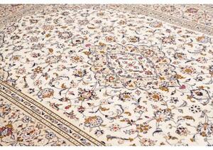 Tappeto Kashan Medaglione Floreale Avorio Blu 202x305 Cm