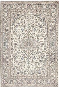 Tappeto Kashan Medaglione Floreale Avorio Blu 200x293 Cm