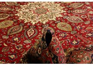 Tappeto Tabriz Medaglione Floreale Rosso Avorio 302x390 Cm
