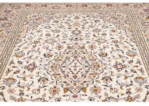Tappeto Kashan Medaglione Floreale Avorio Blu 202x305 Cm