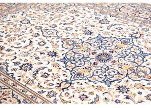 Tappeto Kashan Medaglione Floreale Avorio Blu 200x315 Cm