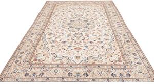 Tappeto Kashan Medaglione Floreale Avorio Blu 200x312 Cm