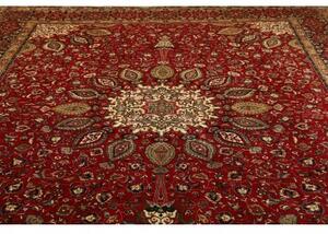 Tappeto Tabriz Medaglione Floreale Rosso Avorio 302x390 Cm