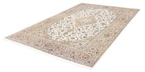 Tappeto Kashan Medaglione Floreale Avorio Grigio 195x293 Cm