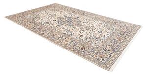Tappeto Kashan Medaglione Floreale Avorio Blu 200x315 Cm