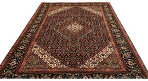 Tappeto Tabriz Stilizzato Blu Scuro Rosso Mattone 200x308 Cm