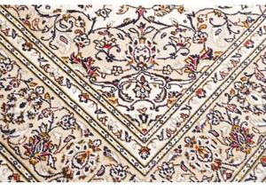 Tappeto Kashan Medaglione Floreale Avorio Blu Scuro 202x298 Cm