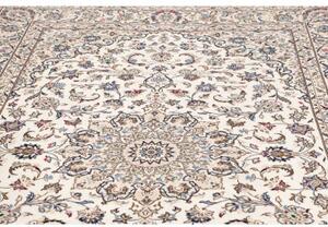 Tappeto Kashan Medaglione Floreale Avorio Blu 200x293 Cm