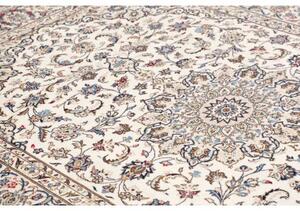Tappeto Kashan Medaglione Floreale Avorio Blu 200x293 Cm