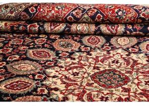Tappeto Tabriz Medaglione Floreale Blu Scuro Rosso Mattone 303x400 Cm