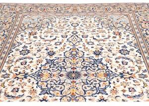 Tappeto Kashan Medaglione Floreale Avorio Blu 200x315 Cm