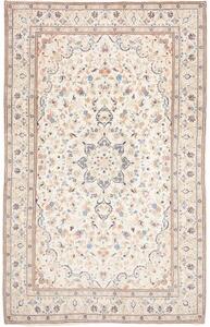 Tappeto Kashan Medaglione Floreale Avorio Blu 200x312 Cm