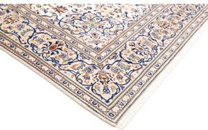 Tappeto Kashan Medaglione Floreale Avorio Blu 200x315 Cm