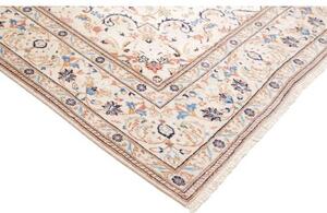 Tappeto Kashan Medaglione Floreale Avorio Blu 200x312 Cm