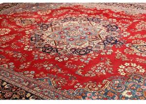 Tappeto Sabzevar Medaglione Floreale Rosso Blu 290x390 Cm