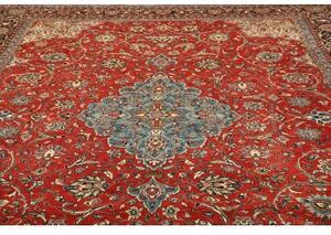 Tappeto Sarough Medaglione Floreale Rosso Blu 280x365 Cm