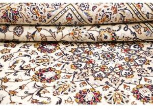 Tappeto Kashan Medaglione Floreale Avorio Rosso Scuro 190x300 Cm
