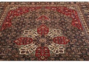 Tappeto Tabriz Medaglione Floreale Blu Scuro Rosso Carminio 200x305 Cm