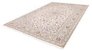 Tappeto Kashan Medaglione Floreale Avorio Blu Scuro 240x340 Cm