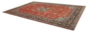 Tappeto Sarough Medaglione Floreale Rosso Mattone Blu Scuro 265x385 Cm