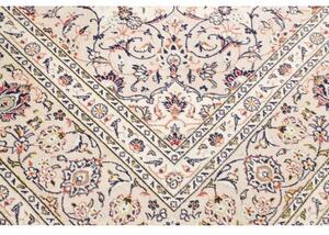 Tappeto Kashan Medaglione Floreale Avorio Blu Scuro 240x340 Cm