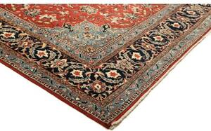 Tappeto Sarough Medaglione Floreale Rosso Mattone Blu Scuro 265x385 Cm