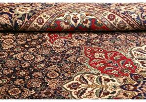 Tappeto Tabriz Medaglione Floreale Blu Scuro Rosso Carminio 200x305 Cm