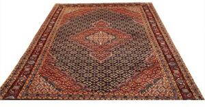 Tappeto Ardabil Stilizzato Rosso Blu Scuro 195x275 Cm