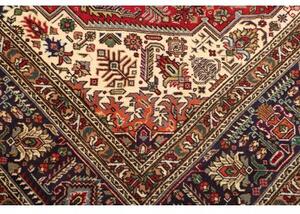 Tappeto Tabriz Stilizzato Rosso Blu Notte 248x343 Cm