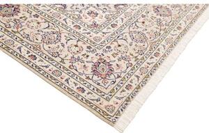 Tappeto Kashan Medaglione Floreale Avorio Blu Scuro 240x340 Cm
