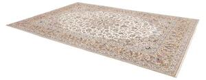 Tappeto Kashan Medaglione Floreale Avorio Blu Scuro 245x350 Cm