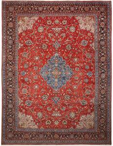Tappeto Sarough Medaglione Floreale Rosso Blu 280x365 Cm