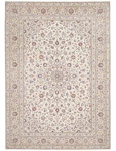 Tappeto Kashan Medaglione Floreale Avorio Blu Scuro 240x340 Cm