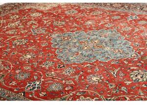 Tappeto Sarough Medaglione Floreale Rosso Blu 280x365 Cm
