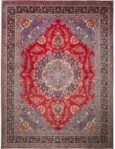 Tappeto Sabzevar Medaglione Floreale Rosso Blu 290x390 Cm