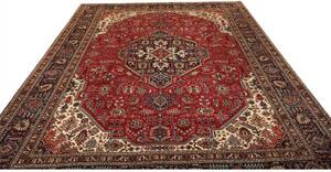 Tappeto Tabriz Stilizzato Rosso Blu Notte 248x343 Cm