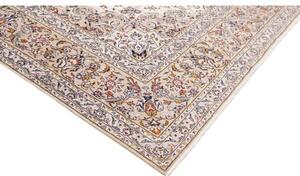 Tappeto Kashan Medaglione Floreale Avorio Blu Scuro 245x350 Cm