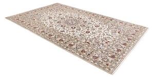 Tappeto Kashan Medaglione Floreale Avorio Rosso Scuro 190x300 Cm