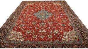 Tappeto Sarough Medaglione Floreale Rosso Blu 280x365 Cm