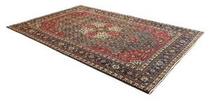 Tappeto Tabriz Medaglione Floreale Blu Scuro Rosso Carminio 200x305 Cm
