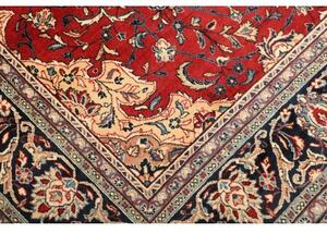 Tappeto Sarough Medaglione Floreale Rosso Blu Scuro 250x350 Cm