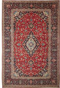 Tappeto Ardakan Medaglione Floreale Rosso Blu Scuro 195x300 Cm