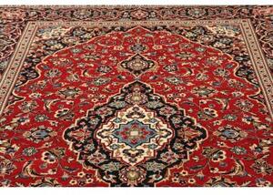 Tappeto Ardakan Medaglione Floreale Rosso Blu Scuro 195x300 Cm