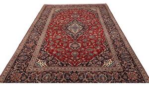Tappeto Ardakan Medaglione Floreale Rosso Blu Scuro 200x303 Cm