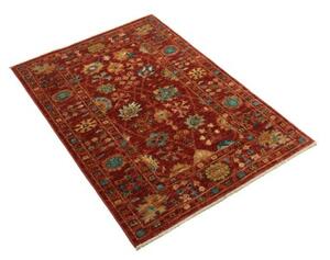 Tappeto Zigler Fine Stilizzato Rosso Ruggine Azzurro 80x114 Cm